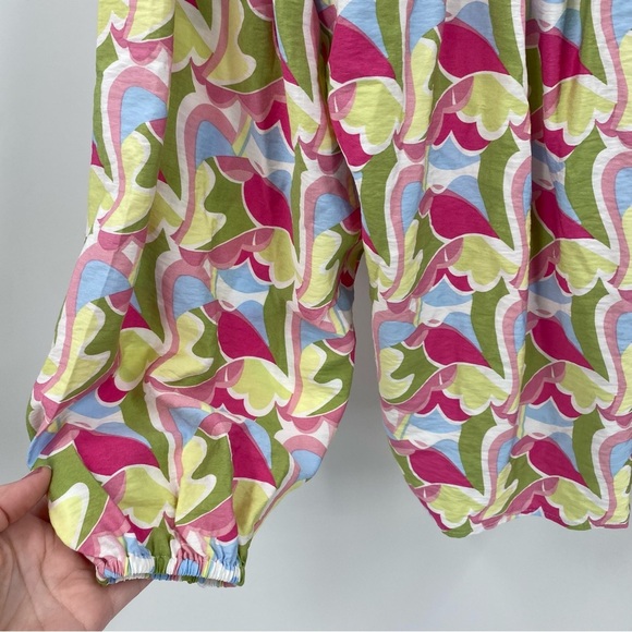 Michelle McDowell Colorful Spring Long Sleeve Blouse Large - Picture 5 of 5